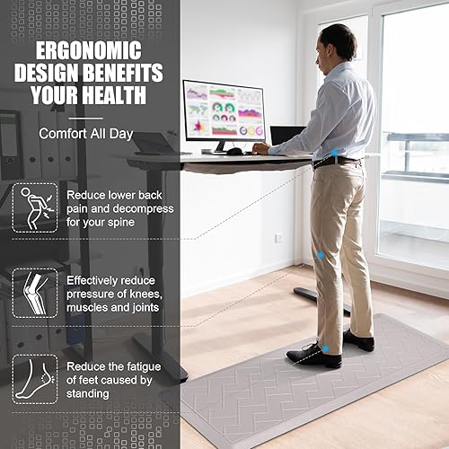 Miniatura 9 de WEZVIX Alfombras y tapetes de cocina antideslizantes impermeables, antifatiga, 2 unidades, tapete de cocina de 12 pulgada de grosor, tapete