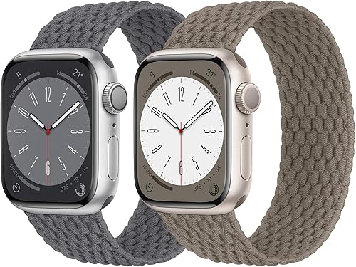 Correas elásticas trenzadas Solo Loop compatibles con Apple Watch Band de 1.496 pulgadas, 1.575 pulgadas, 1.614 pulgadas, 1.654 pulgadas, 1.732