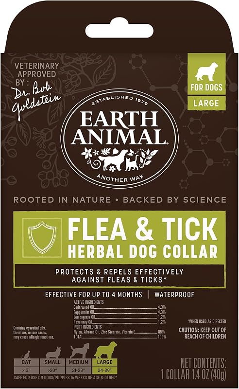 Apothecary Flea & Tick - 1 Herbal Collar for Large Dogs | Natural Flea and Tick Collar for Dogs - Large Breeds and All Life Stages
