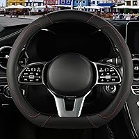 Vista 1 de Funda de cuero de microfibra en forma de D, transpirable, antideslizante, de 13.5 a 14 pulgadas, color negro