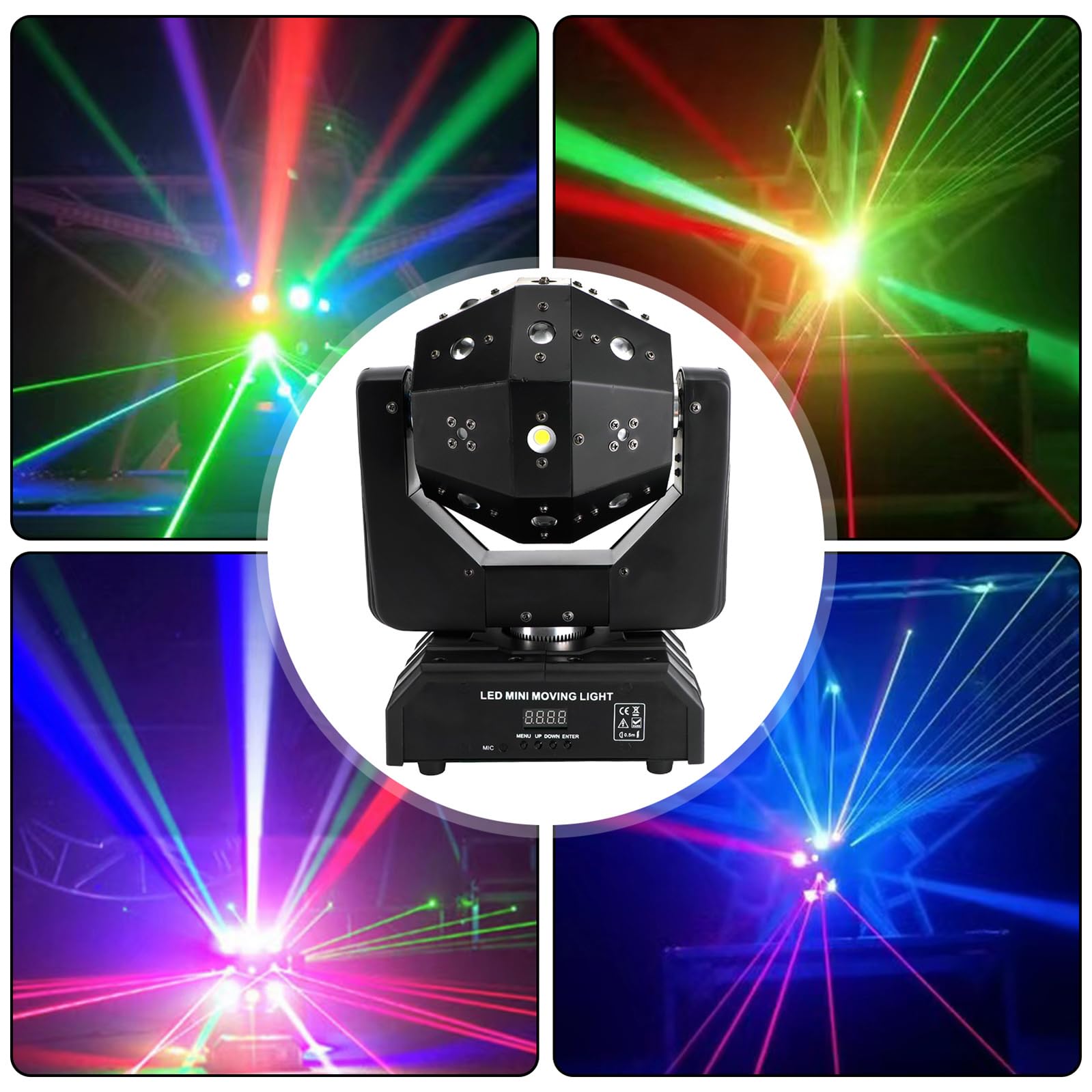 Bruce & Shark RGBW 3In1 LED Laser Moving Head Stage Light DMX DJ Disco Party Effektbeleuchtung 120W