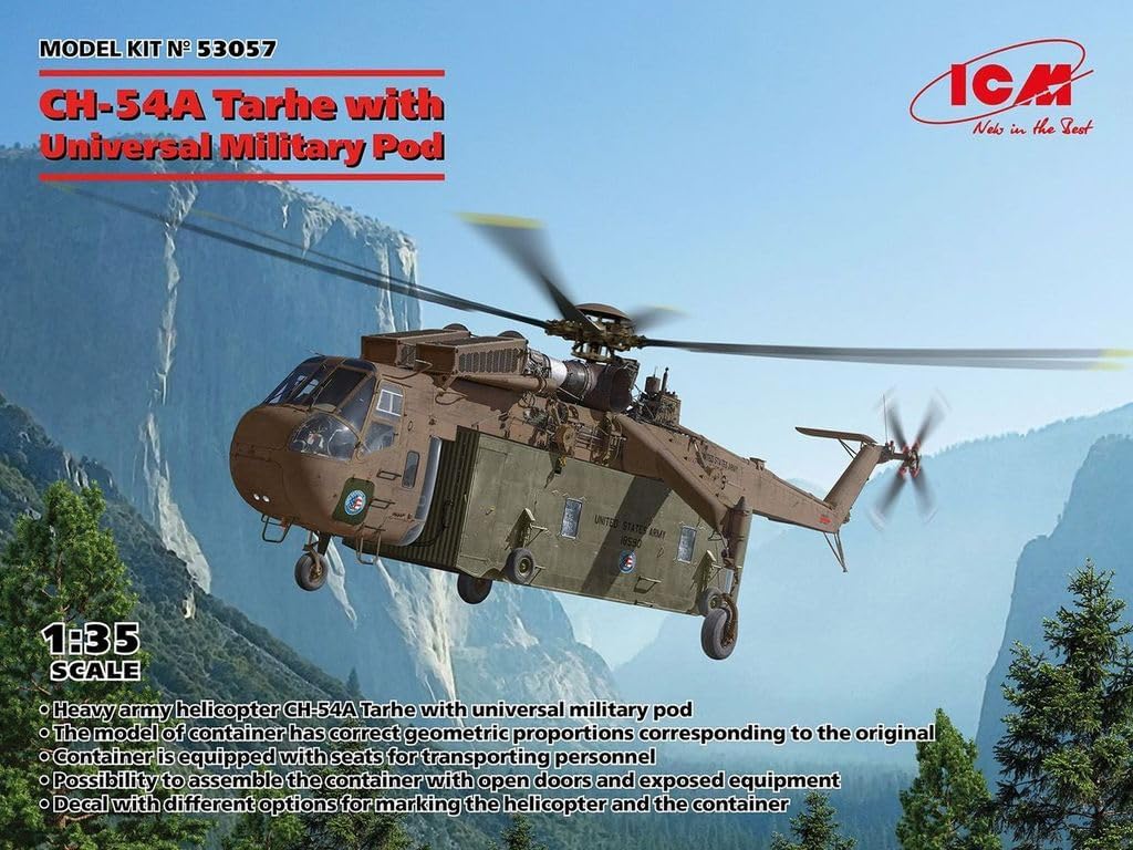 ICM 53057 - CH-54A Tarhe with Universal Military Pod - Plastic Military Model Kit - Scale 1:35