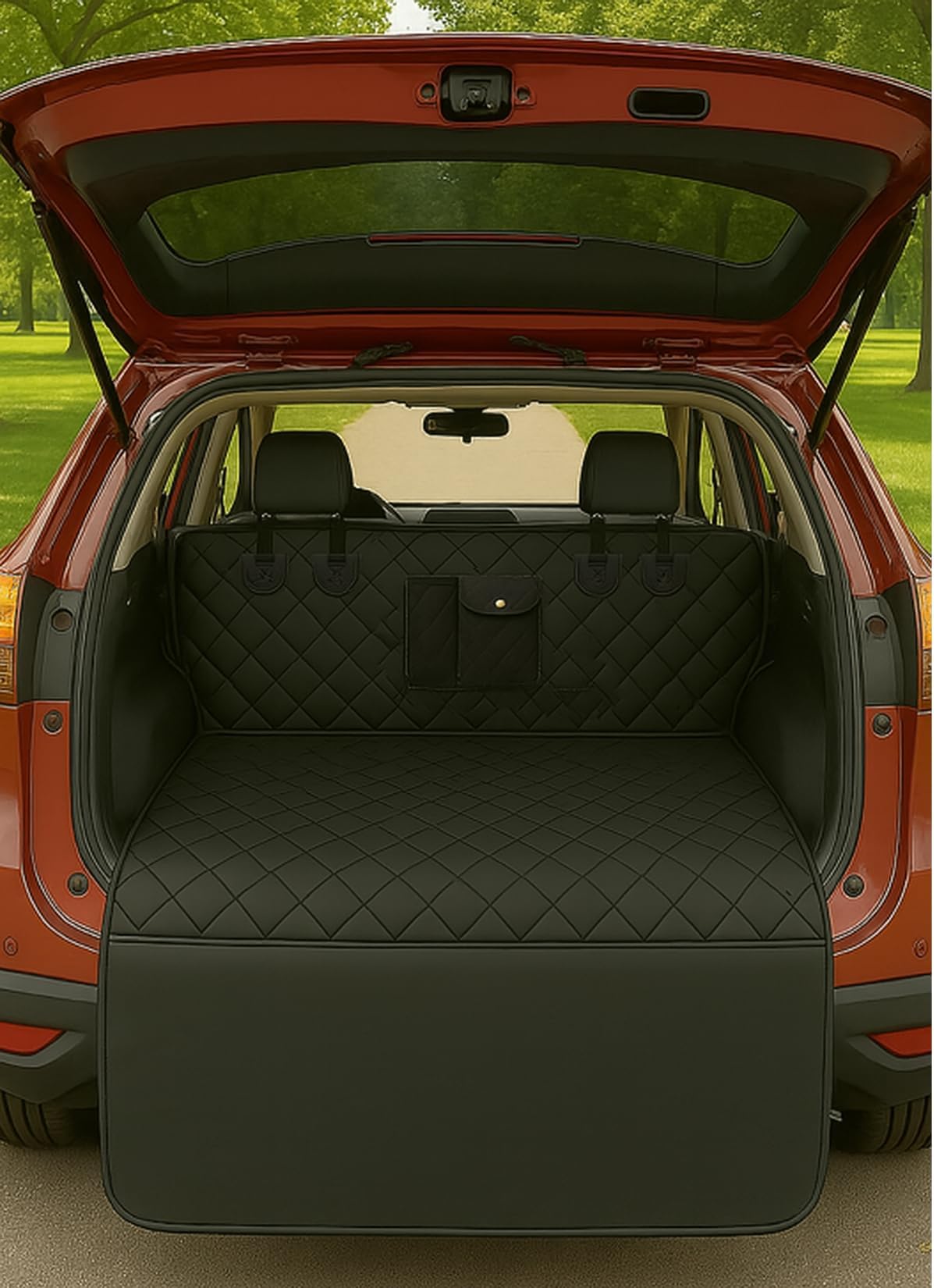 fidozen Universal Cargo Liner for SUV – Waterproof Dog Trunk Mat, Non-Slip Back Seat Protector, Car Bed Cover, Pet Barrier, Rear Liner Accessories for Trucks & Sedans, Universal Fit Trunk Cover