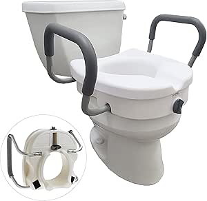 Carex E-Z Lock Raised Toilet Seat with Arms
