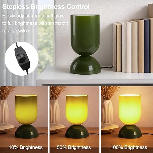 Miniatura 5 de Lámpara de mesa de vidrio moderna de 22.6 cm para sala de estar, lámparas de escritorio regulables para dormitorio, lámpara de mesita de noche