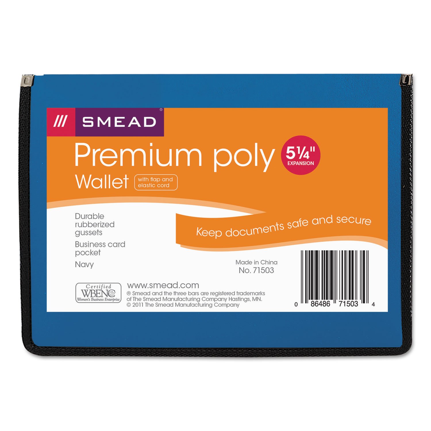 Smead Poly Premium Genişletilebilir Dosya Cüzdanı, 12,7 cm Genişletme, Harf Boyutu, Lacivert (71503)