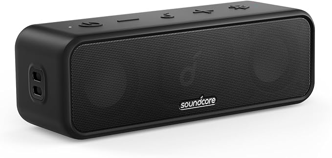 Anker Soundcore 3 Bluetooth スピーカー/ IPX7 防水/チタニウムドライバー/デュアルパッシブラジエーター/BassUpテクノロジー/アプリ対応/イコライザー設定/USB-C接続/ 24時間連続再生/ PartyCast機能/お風呂で使用可能/プレゼントやギフトに最適/ブラック