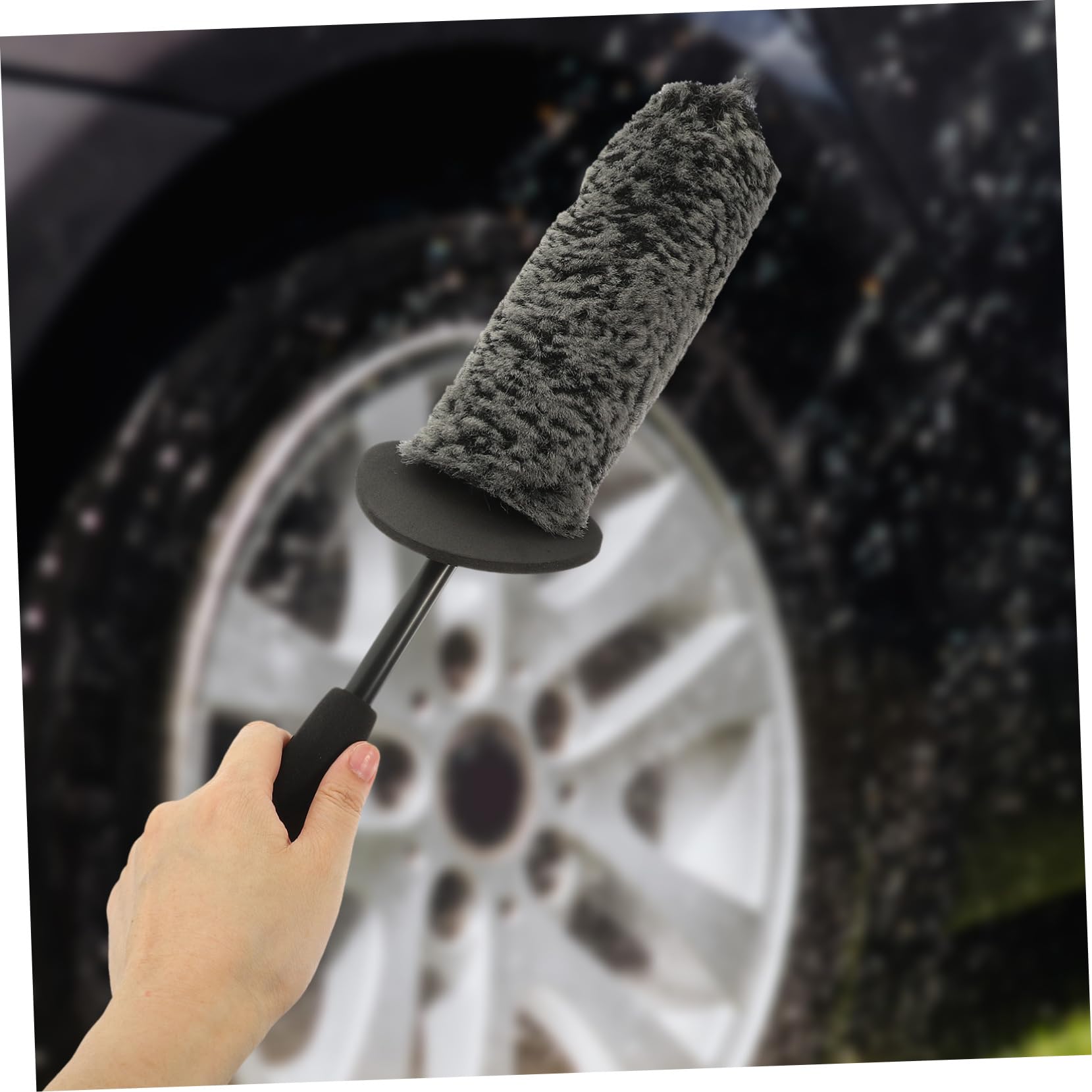 Gatuida 4pièces Brosse De Nettoyage pour Jantes De Voiture Long Manche Brosse pour Roues Et Rims Accessoire Pratique pour Entretien Automobile