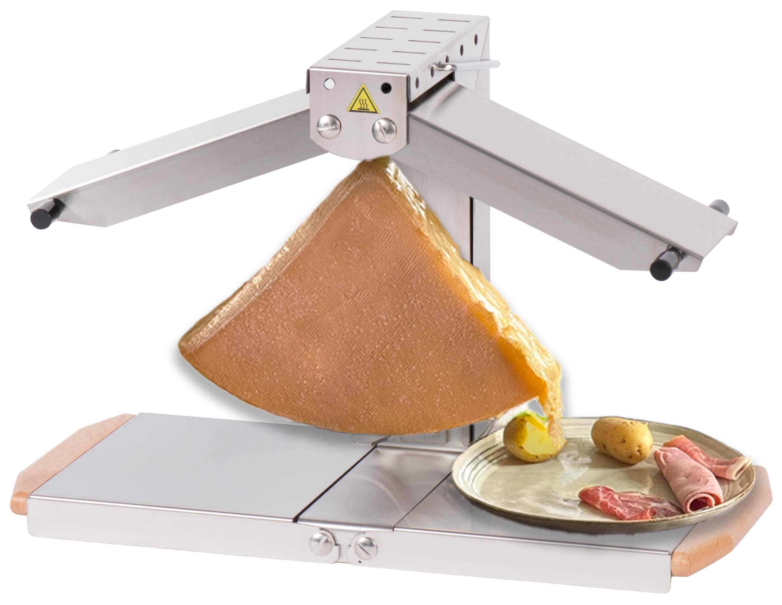 Louis Tellier – Rasqueta Brezière® Signature Inox – Tamaño adecuado para 1/4 o 1/6 de muela – 1 a 4 personas – Rampas calefactoras ajustables – Plegable – Interruptor de seguridad – 230 V