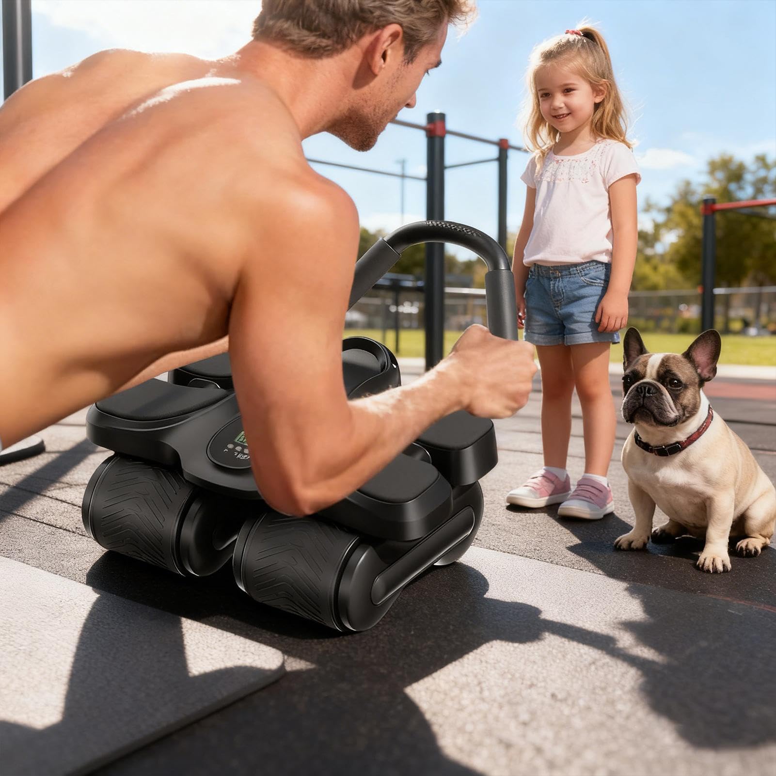 Ab Roller, nakolannik, sprzęt treningowy do treningu podstawowego, maszyna rolkowa do ćwiczeń, budująca siłę mięśni, regulowany opór, sprzęt fitness do domu, siłowni, biura, dla mężczyzn i kobiet