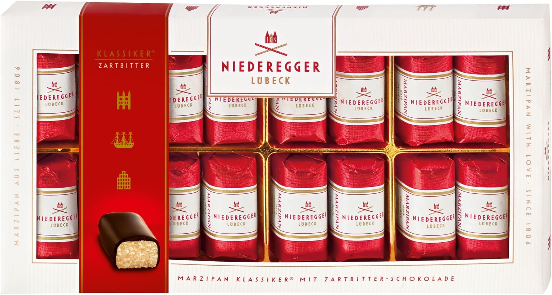 Niederegger Classic Dark Chocolate Marzipan Mini Loaves 200 g