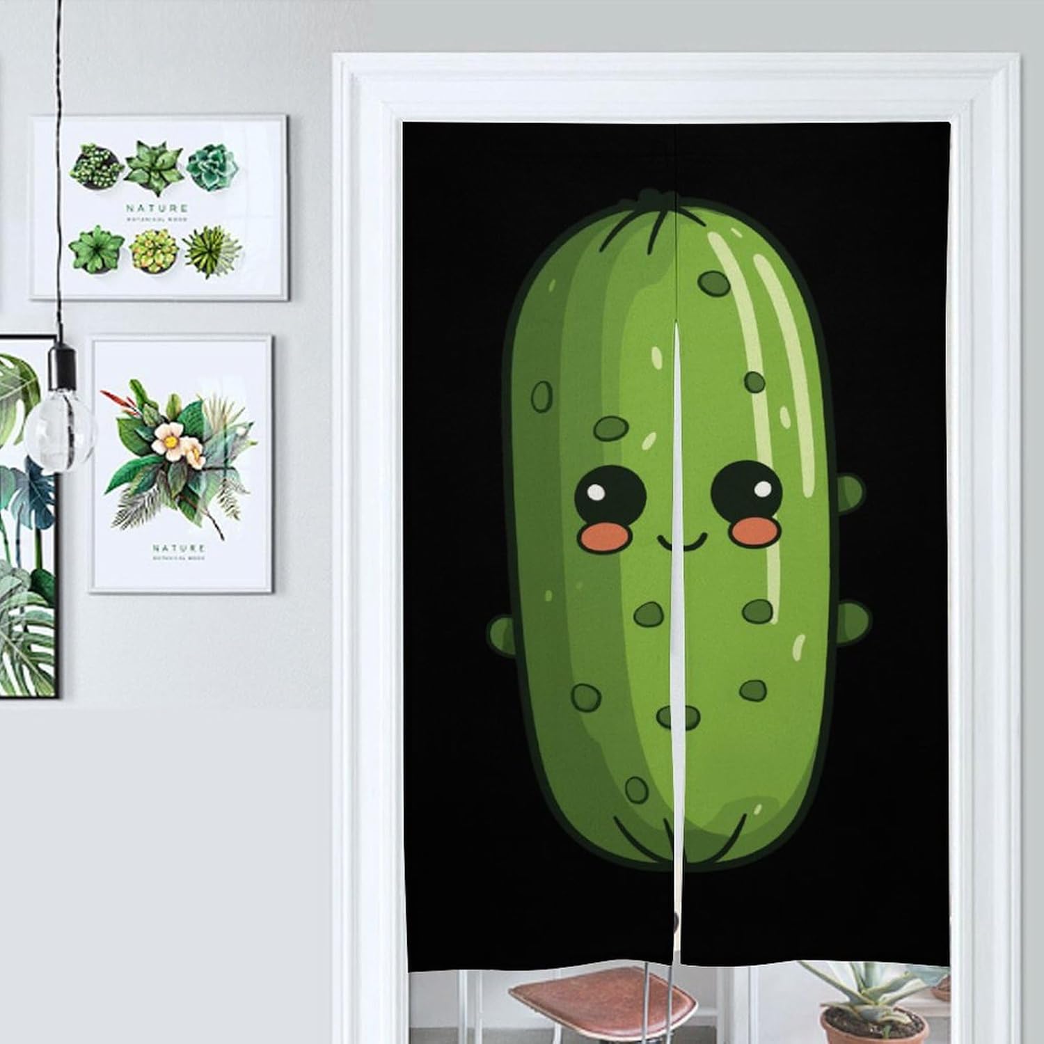 Pickle Cucumbers Door Curtain Blackout Door Cover Curtains Door Screen for Home Accessories