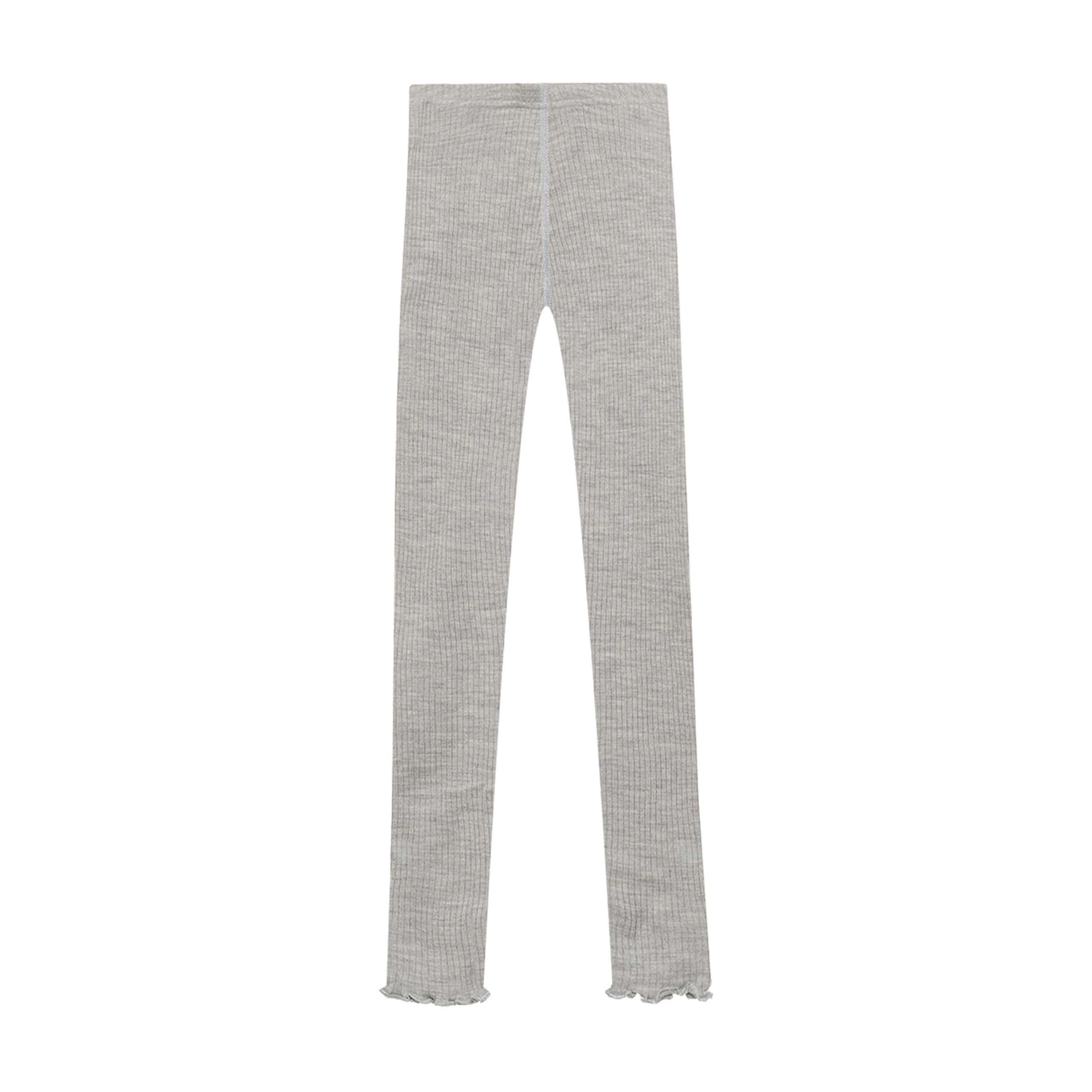DILLING Children's Merino Wool Leggings With Frilled Edges Light grey 11-12 Years