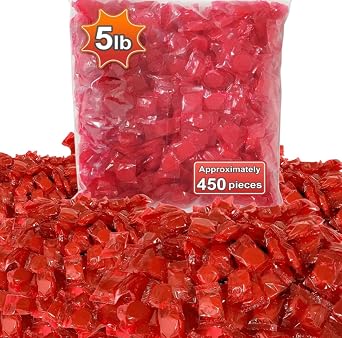 Cinnamon Hard Candy Discs, Individually Wrapped, Sweet and Fiery Flavor, Resealable Pouch 5 - Pounds