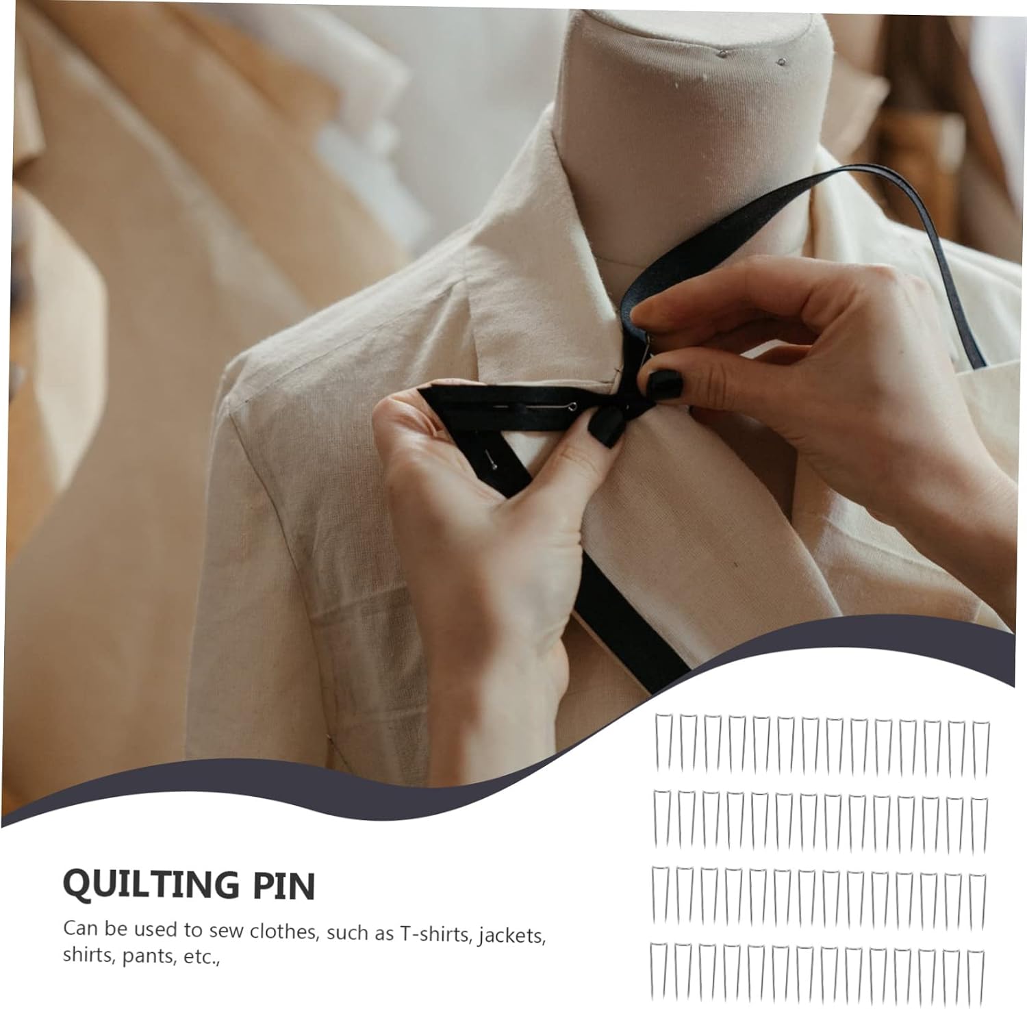 100pcs Quilting Pins U-Shaped Sewing Needles for Fabric Positioning for Crafting and Quilting Projects Convenient Storage Box Included