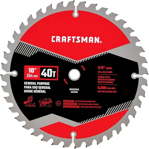 10 Inch 40T Carbide Circular Saw Blade/Table Saw Blade with 5/8 Inch Arbor (CMAS21040)
