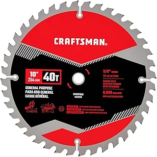 CRAFTSMAN 10 Inch 40T Carbide Circular Saw Blade/Table Saw Blade with 5/8 Inch Arbor (CMAS21040)