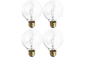 (4 Pack) G25 Light Bulbs - Crystal Clear 25 Watt