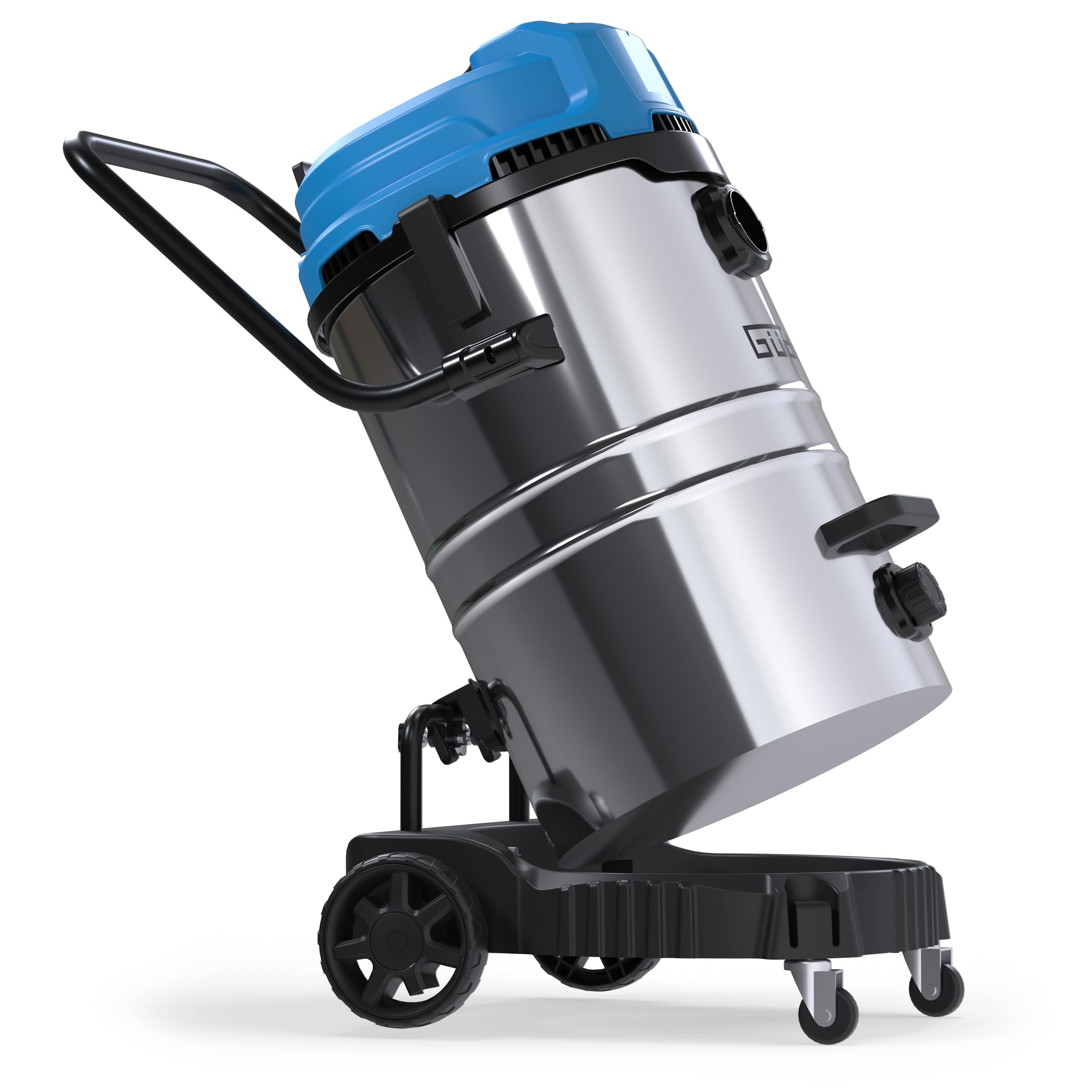 Güde GNTS 3-60L - Aspirador en seco y húmedo (230 V, 3600 W, 3 Motores eléctricos, presión Negativa de 190 milibar, depósito de Acero Inoxidable, Limpieza de Filtro, Manguera de aspiración, Tubo de