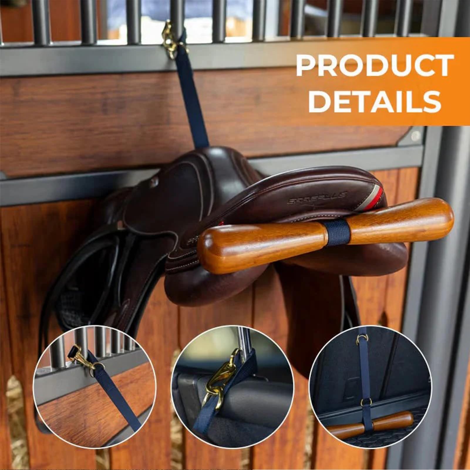 Colgador en forma de T con forma de silla de montar para guardar aparejos de caballo, soporte resistente en forma de T para organizar los aparejos de viaje para concursos hípicos (negro)