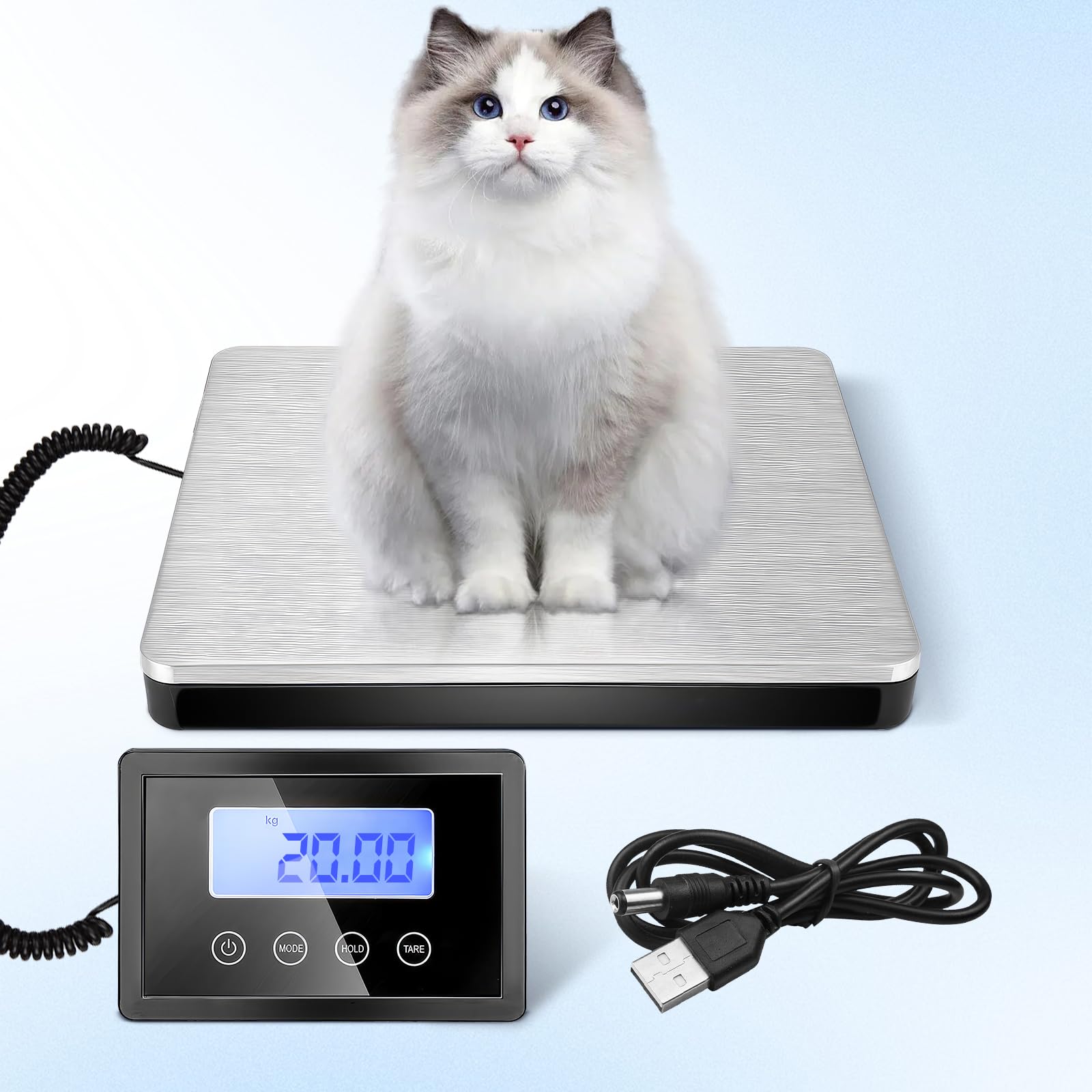 SenDeluzLuggage Scale SenDeluz Shipping Postal Scales 400 lbs Postal Weight Scale, Hold/Tare Function, Manual/Auto Off LCD Display, Lightweight Battery & USB Charging for Packages Luggage Post Home Kitchen