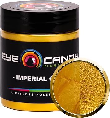 Eye Candy Pigments Premium Gold Mica Powder - Imperial Gold 25gr - for Epoxy, Resin, Soap, Paint, Woodworking, Acrylic Pouring, Bath Bombs, Fishing Lures - DIY Arts and Crafts Additive
