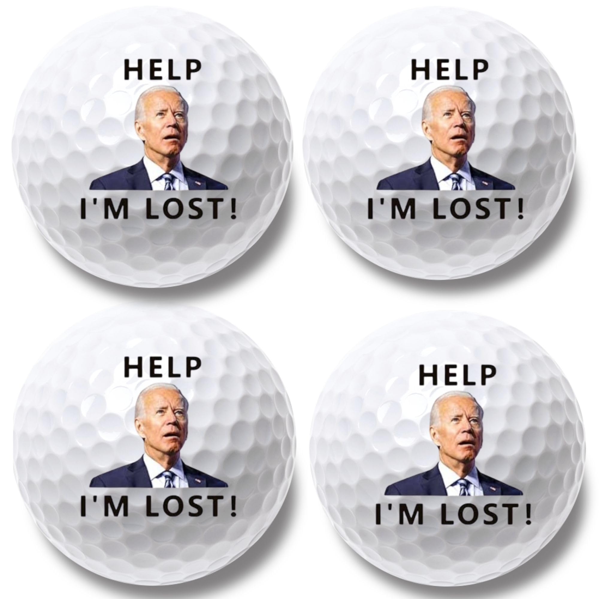4 Pcs Funny Golf Balls for Birthday, Father’s Day Christmas Novelty Golfer Gift for Dad Coworkers Golfers Golf Lovers