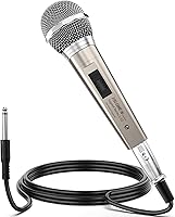 Vista 1 de Micrófono con cable para cantar, hembra de metal, interruptor de encendido/apagado, micrófono dinámico vocal profesional con cable de audio XLR