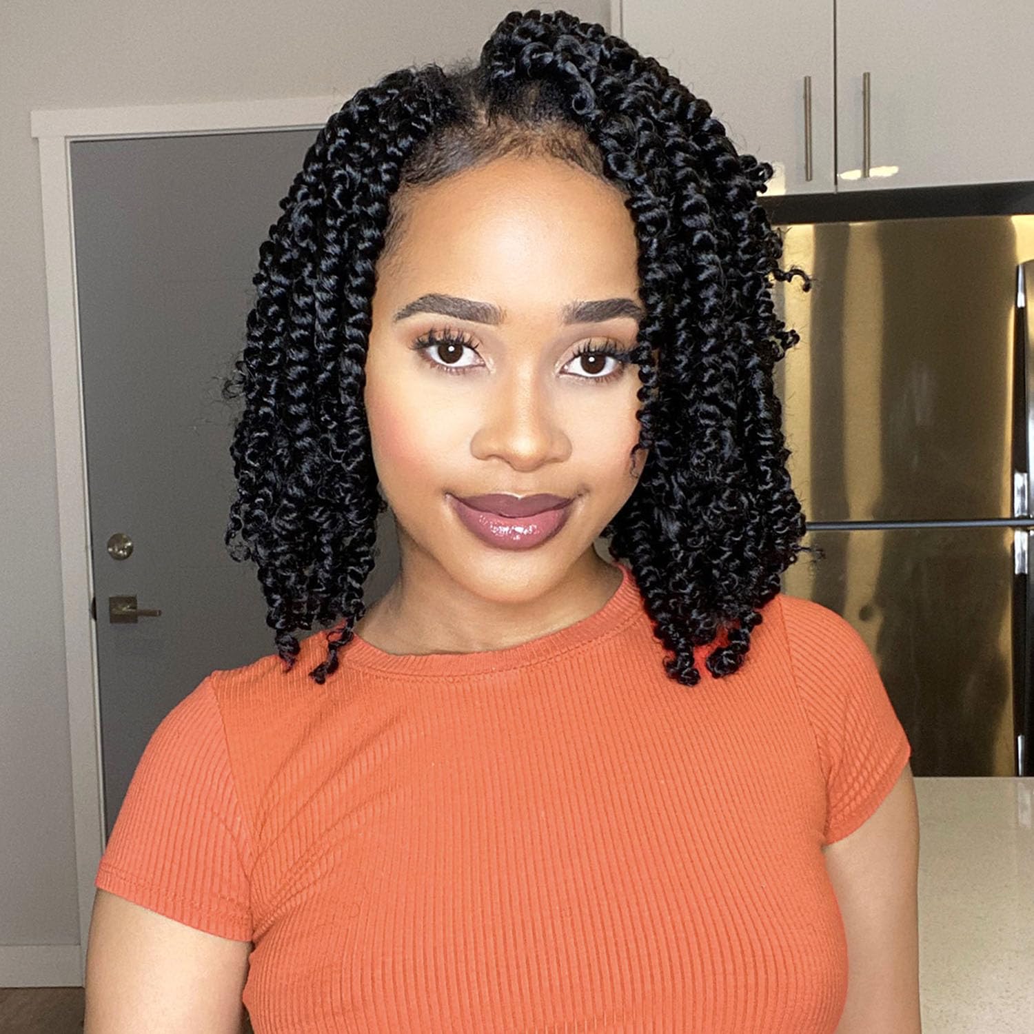 Fulcrum Passion Twist Crochet Hair 10 Inch, 8 Packs Pre Looped Passion Twist Hair, Pre-Twisted Passion Twist Crochet Hair For Black Women (10Inch (Pack of 8), 1#) 10 Inch (Pack of 8) 1#