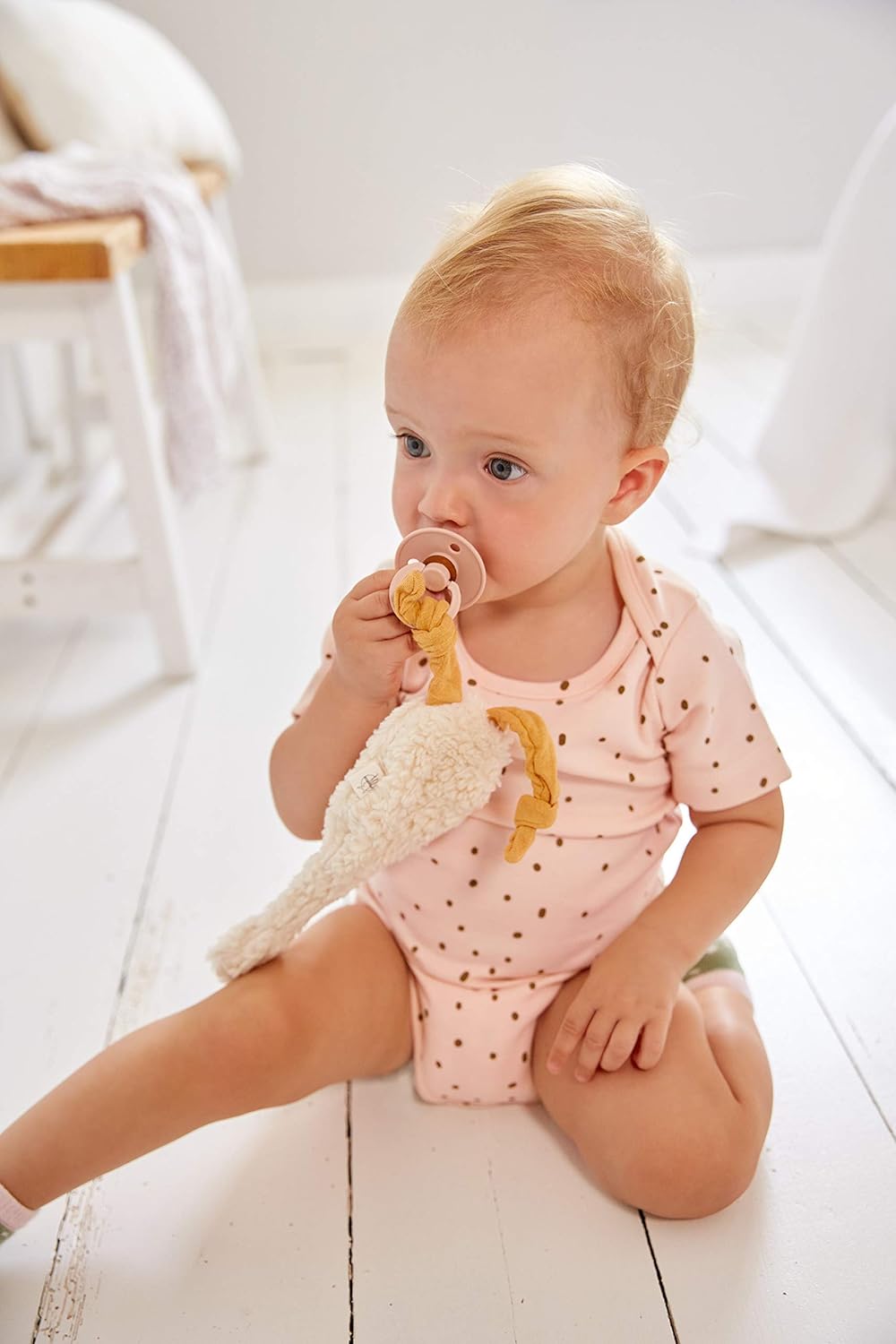 Lässig Knitted Baby Comforter Soft Toy for Baby Gots Tiny Farmer Goose Beige, Normal, 1 Piece