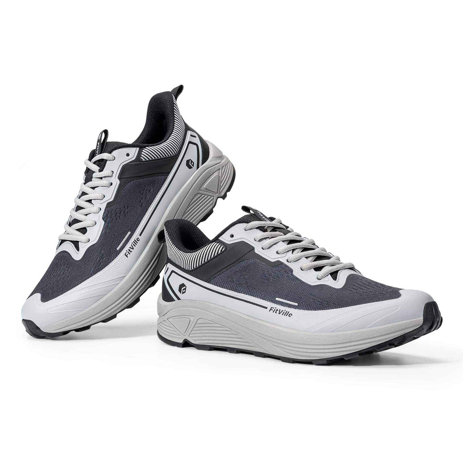 FitVille Extra Weite Laufschuhe Herren Sportschuhe Atmungsaktiv Turnschuhe Breit Sneaker Leicht Outdoor Joggingschuhe Bequeme Traillaufschuhe Gedämpft Tennis Fitness Walkingschuhe