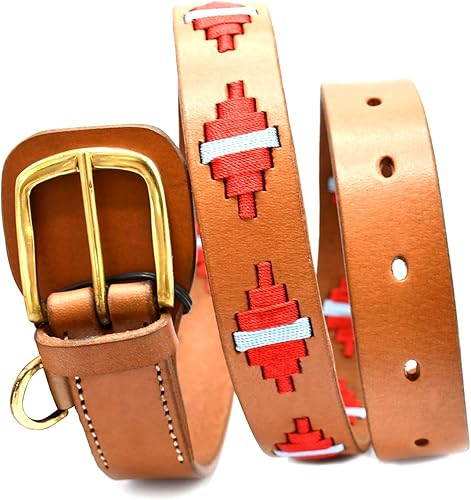 Miniatura 2 de Cinturón Polo Cuero cosido a mano Cinturón marrón 38" BLT-01, Marrón