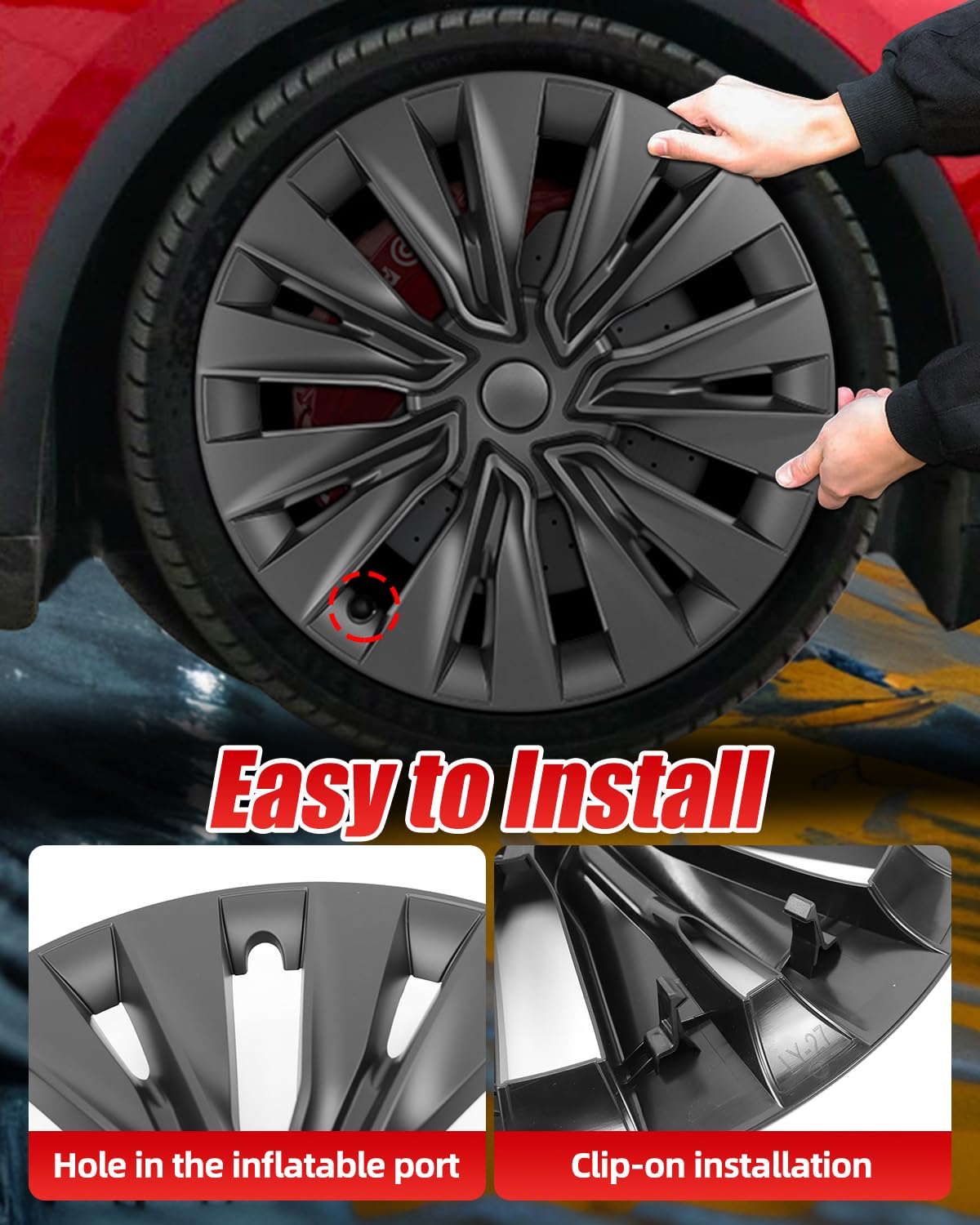 Logo's (4x) voor wieldoppen van de Tesla Model 3/Y Logo's (4x) voor wieldoppen van de Tesla Model 3/Y