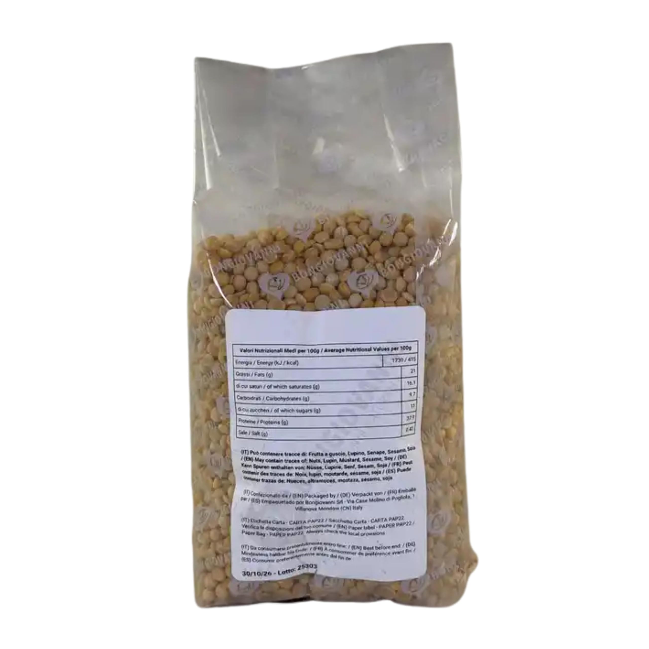 Bongiovanni Bontà Naturali Soja orgánica de Italia, pelada, 1 kg