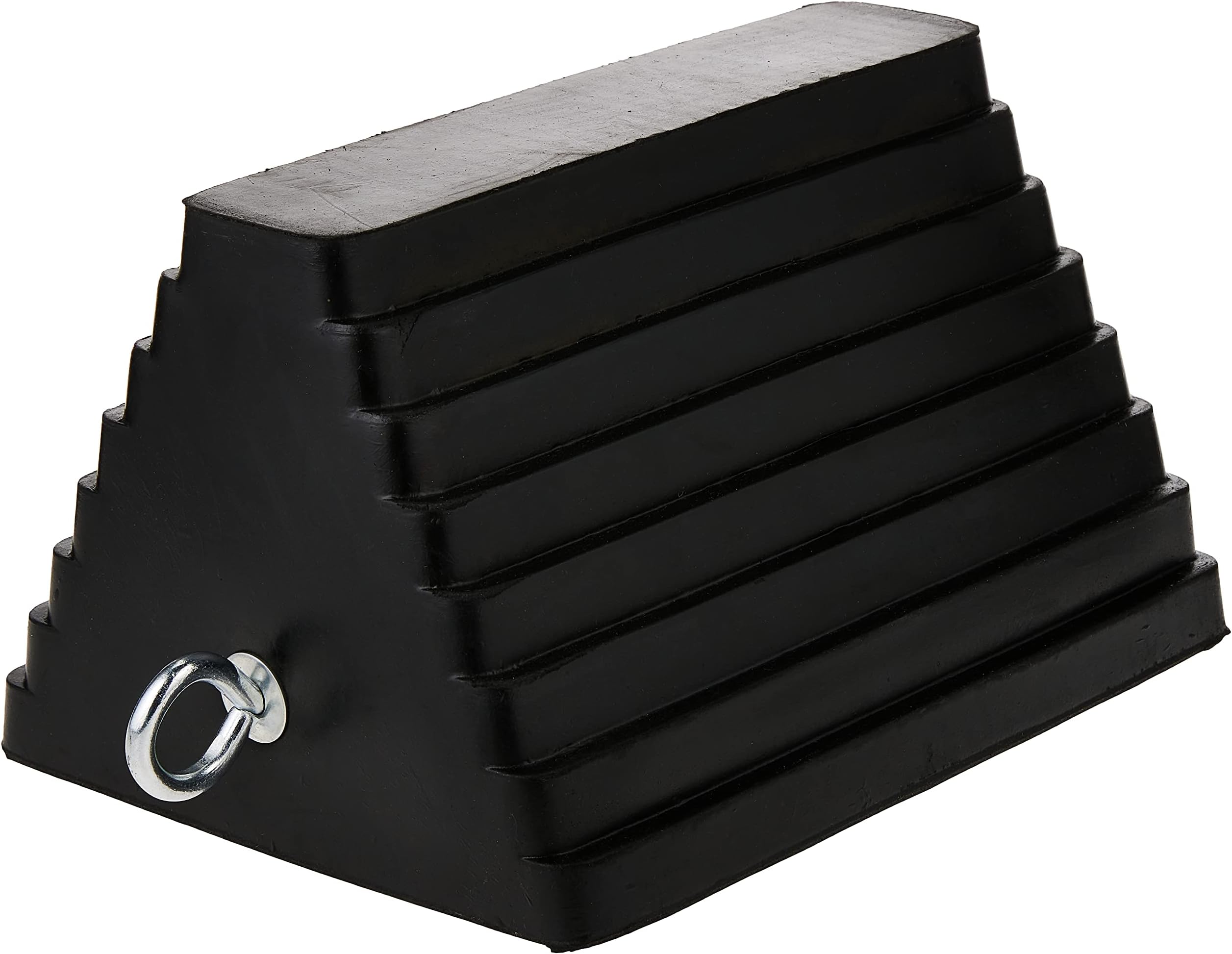 70073 Solid Rubber Heavy Duty Wheel Chock with Eyebolt, 1 Count (Pack of 1)