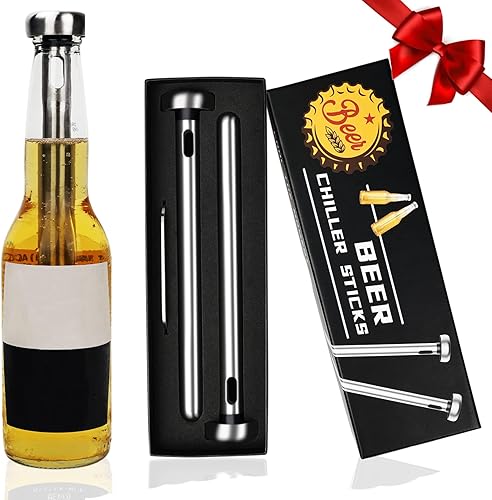Miniatura 9 de 2 palitos enfriadores de cerveza con 1 abridor de botellas, regalos de cerveza para hombres, día del padre, regalo para adultos, él, novio, marido,