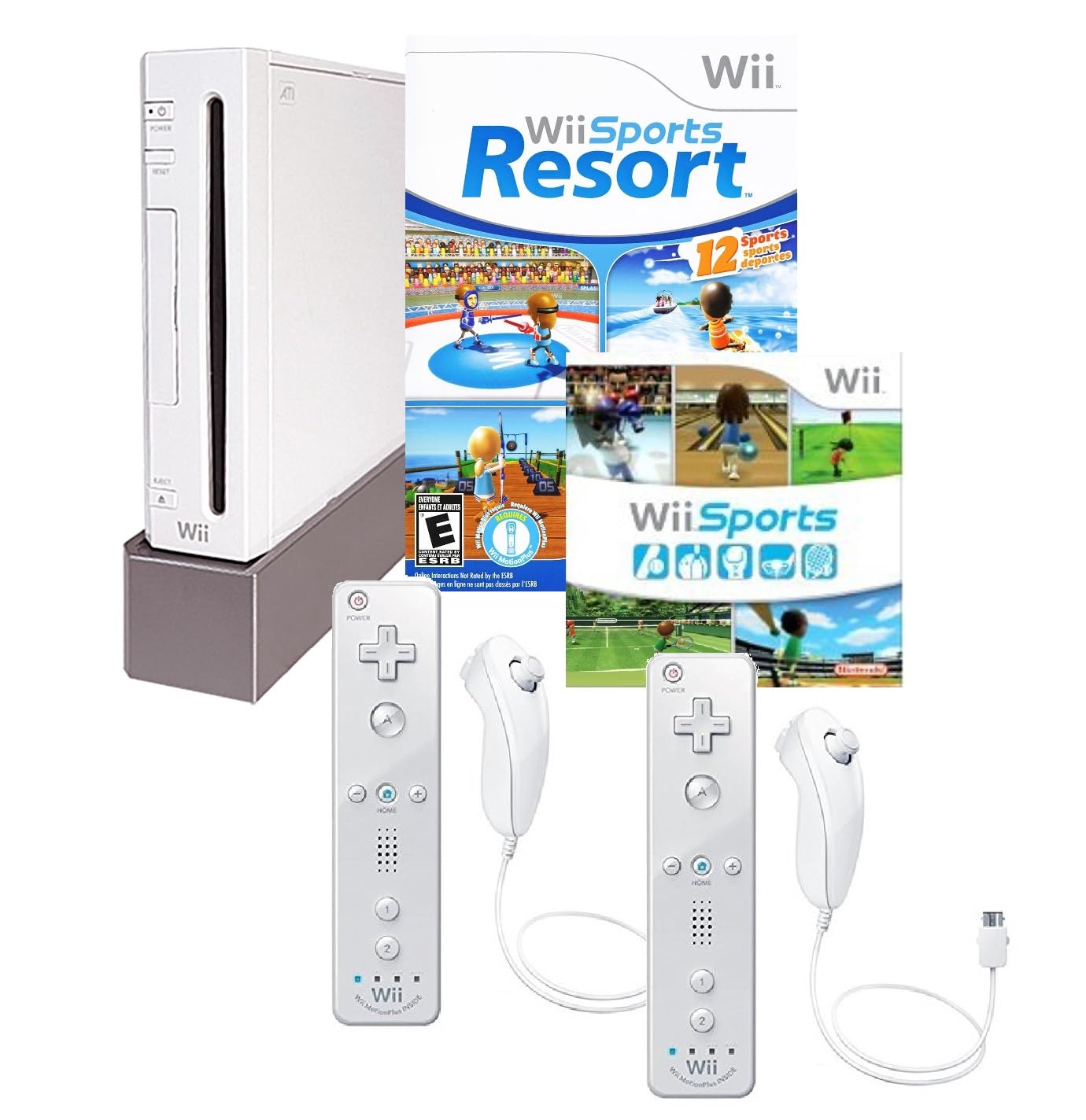Wii本体　Wii専用ソフト『Wii Sports Resort』リモコン2台！ Amazon.co.jp: Wii本体 (クロ) Wiiリモコンプラス2個、Wiiスポーツ