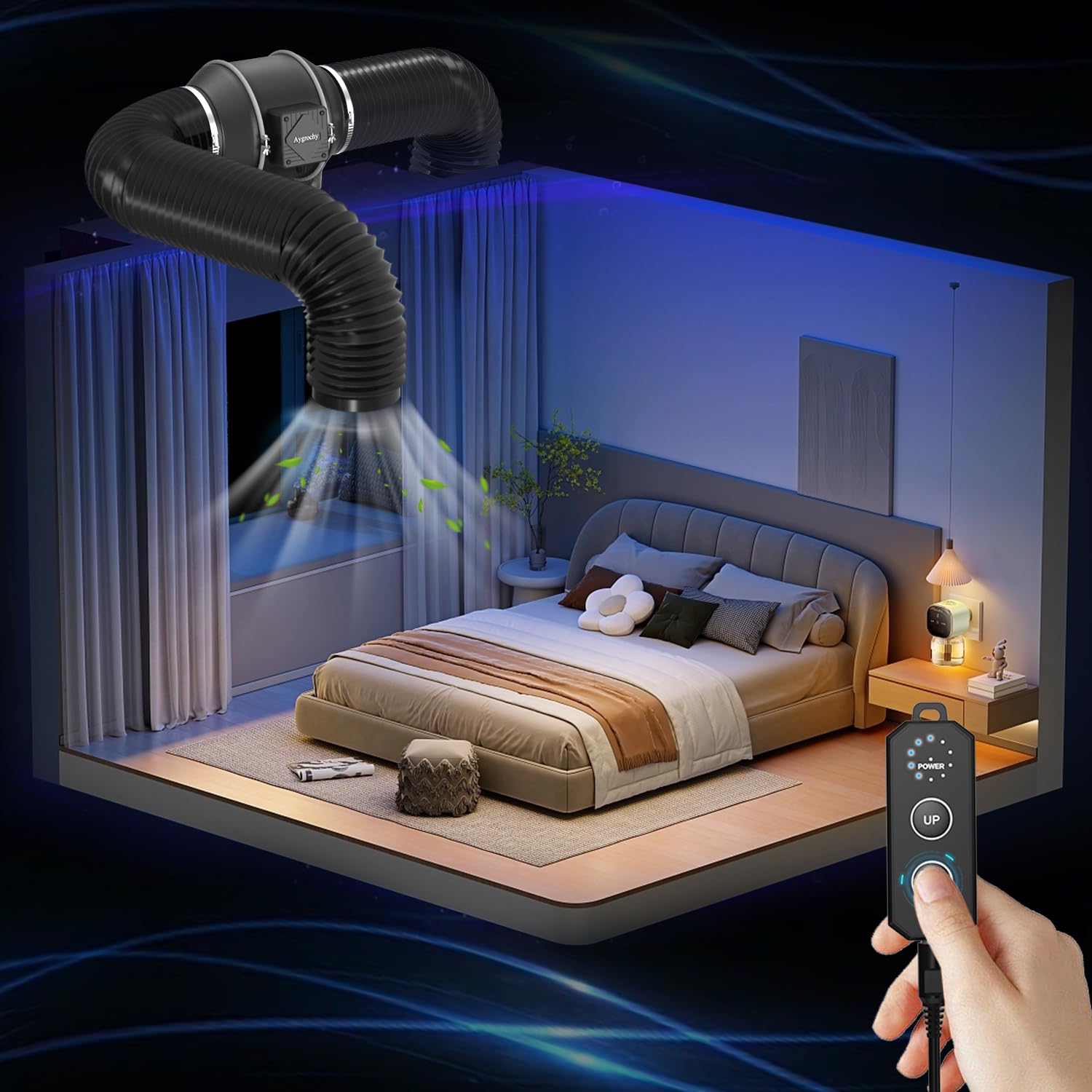 Aygrochy 150mm Extractor de Aire con regulador PWM, ventilador extractor para Baño, Sótano, Garaje, Cocina, Tente de Culture Hydroponique.