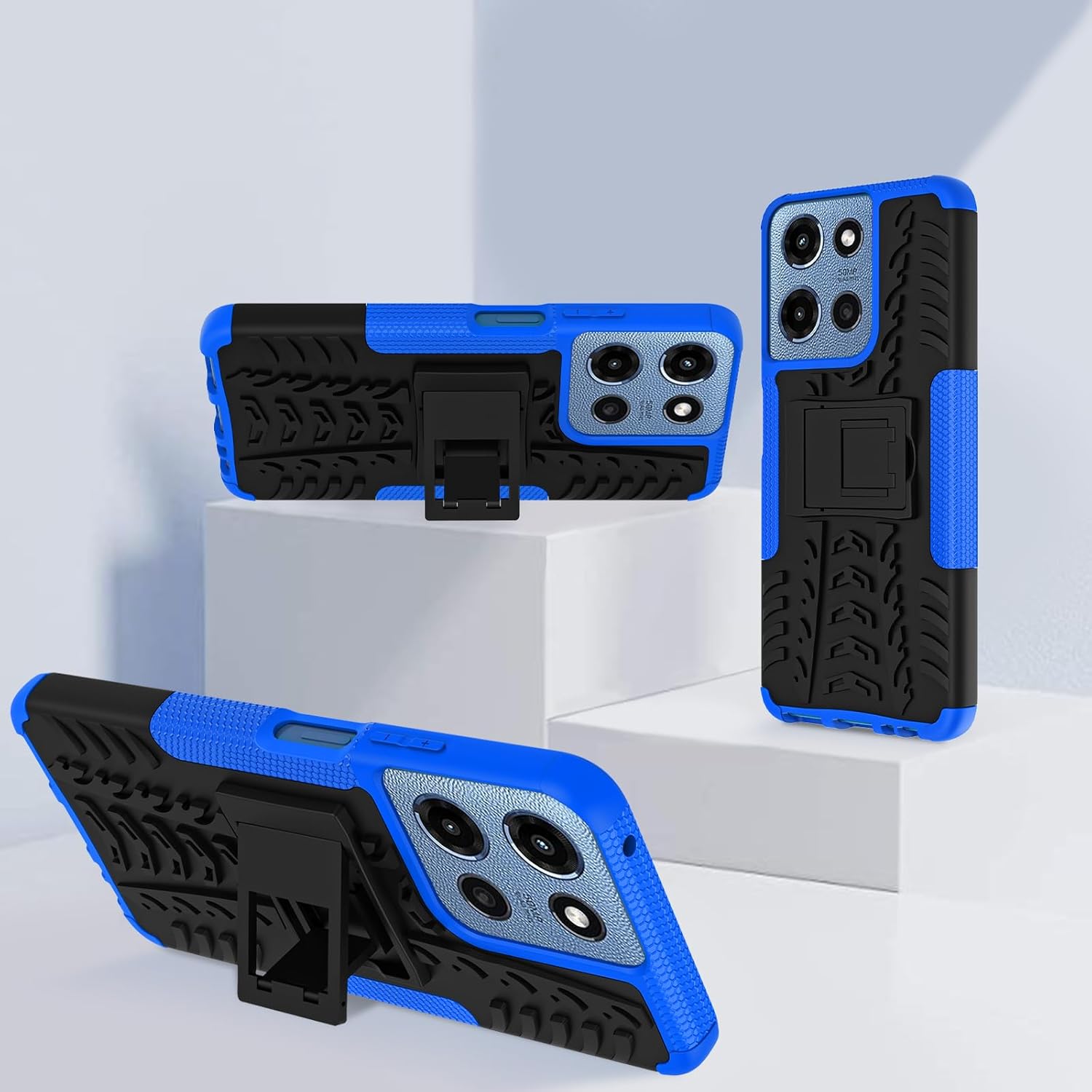 for Motorola Moto G Play 2026 Case, Moto G 5G 2026/2025 Case with 2 Pack Screen Protector, Military Grade Shockproof, Heavy Duty Robust Bumper Protective Cover with Kickstand, Blue - Image 7