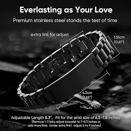 Happy Father's Day Gift! Personalized Stainless Steel Watch Band for Dad