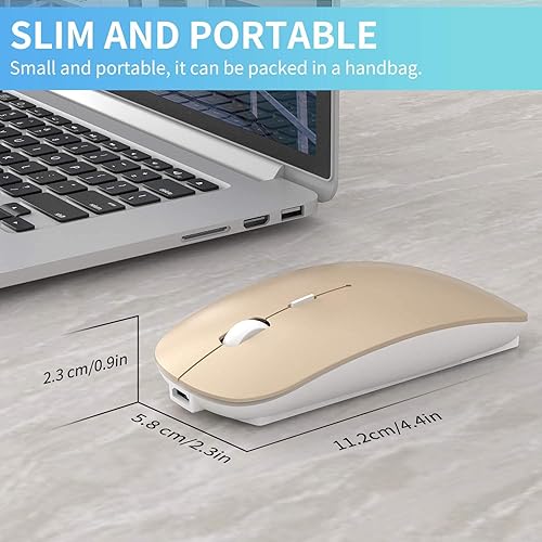 Miniatura 7 de ElizaHelen Wireless Bluetooth Mouse Dual Mode Slim Rechargeable Wireless Silent Mouse 24G Portable USB Optical Wireless Computer Mice with USB