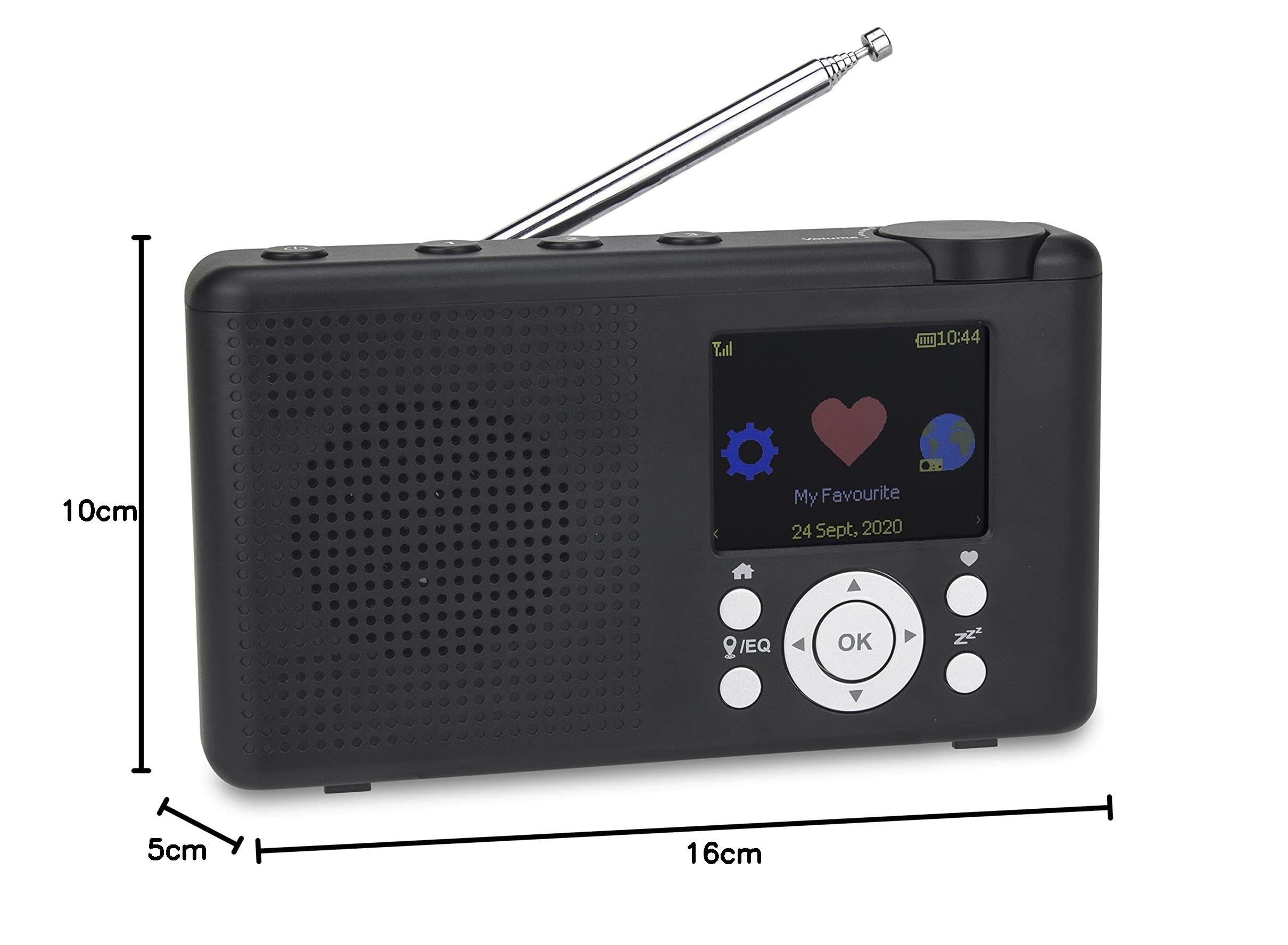 Reflexion TRA23I/GR, przenośne radio internetowe z radiem internetowym UKW DAB/DAB+ (16 W), kolorowy wyświetlacz, zasilanie sieciowe i bateryjne, 99 miejsc pamięci stacji, kolor czarny