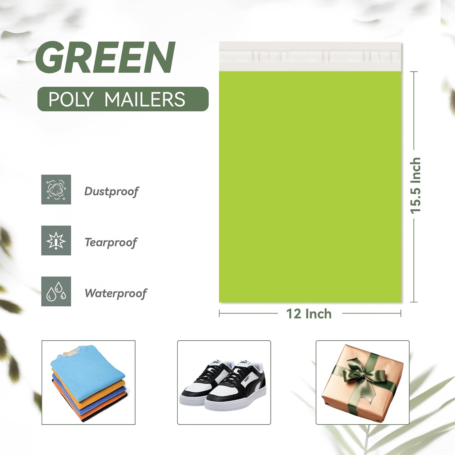 12x15.5 Poly Mailers 200 Count, 5-Layer Tear Proof & Waterproof Shipping Bags, YOOKIA Self Seal Polymailers Shipping Envelopes Mailers Poly Bags for Ecommerce, Clothing, Books, Mailing, Apparel