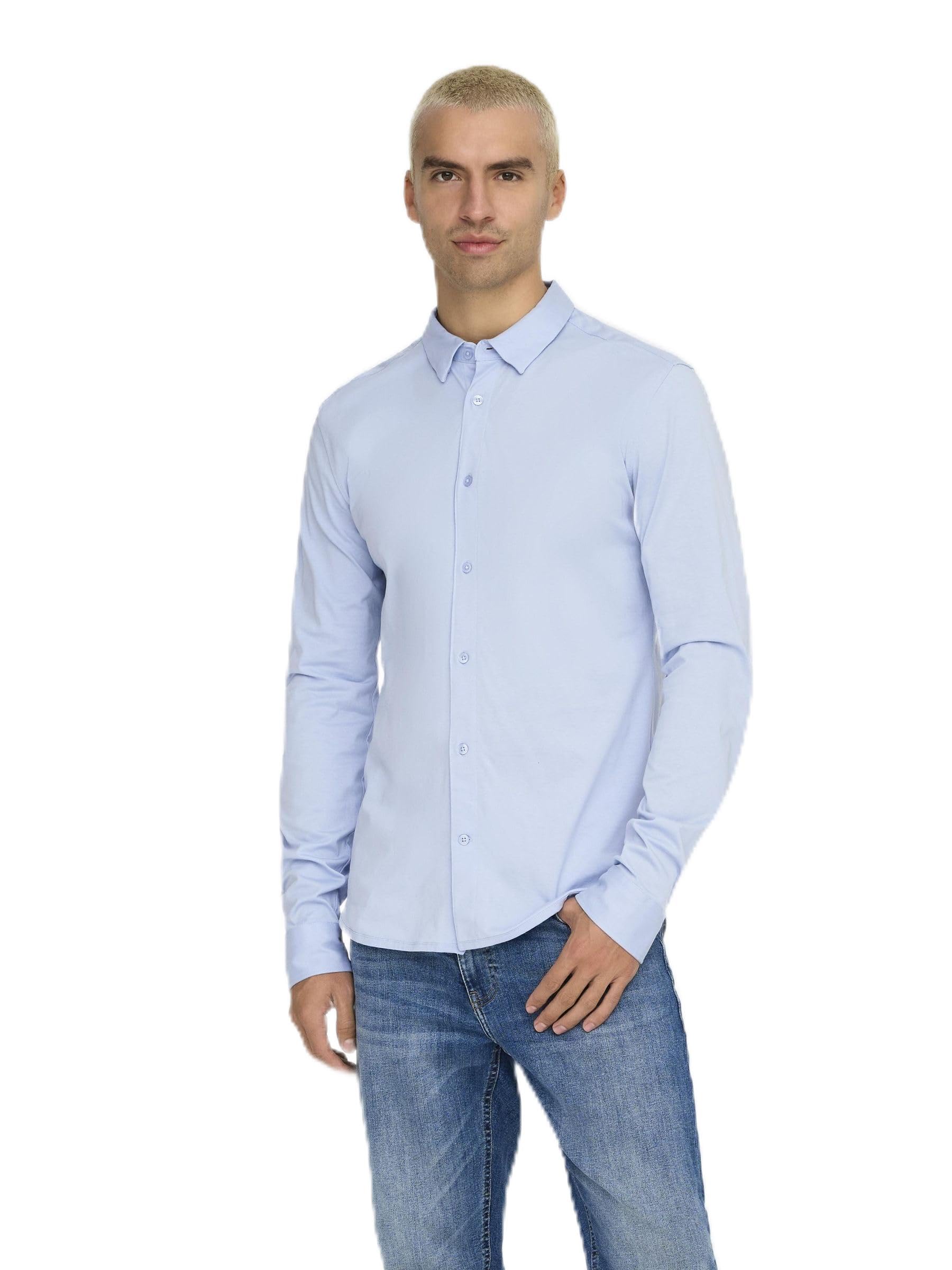ONLY & SONS ONSROBIN Button Under LS Stretch Shirt, Cashmere Blue, M