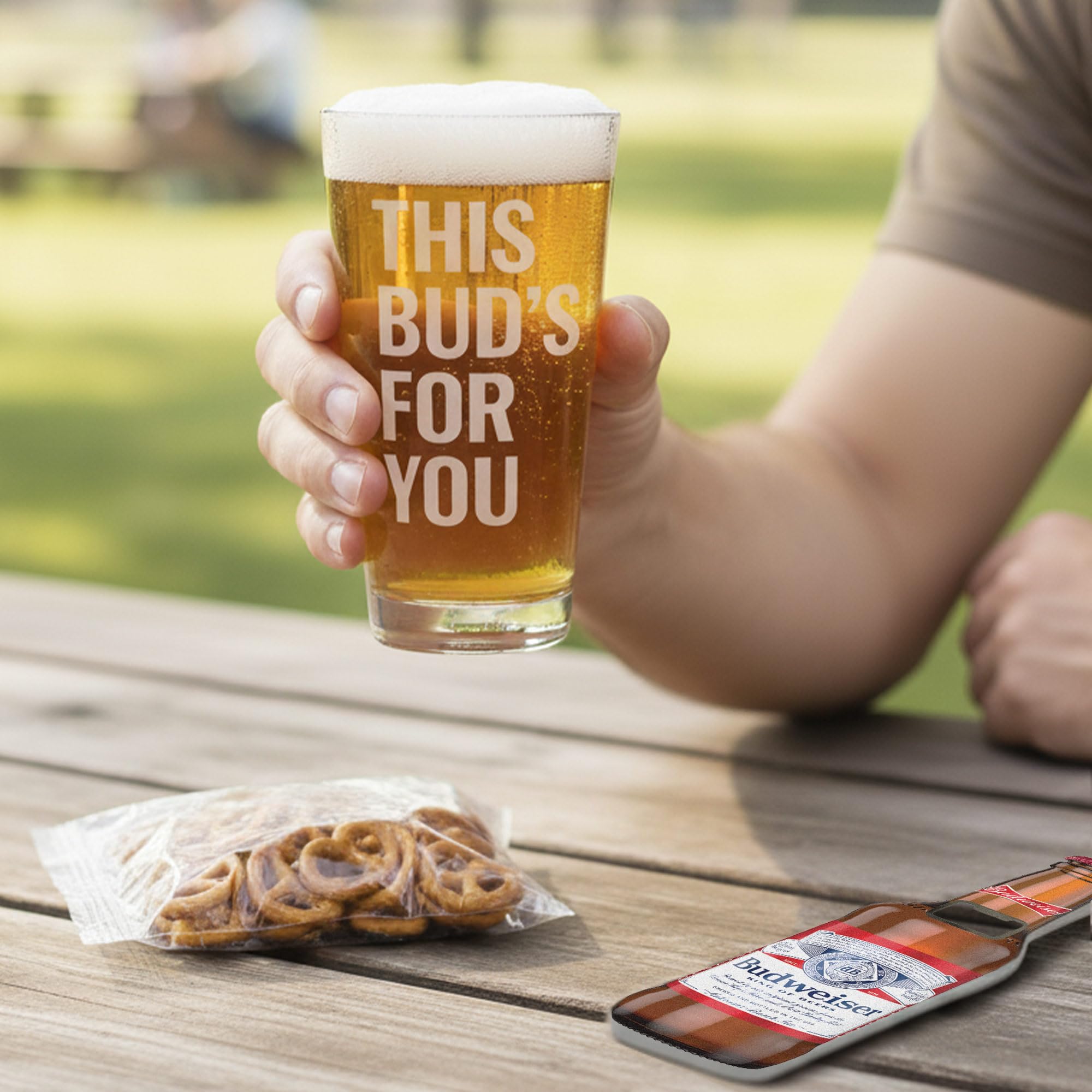 Amazon.com | Budweiser Beer Pint Glass 3 pc Gift set with Bud