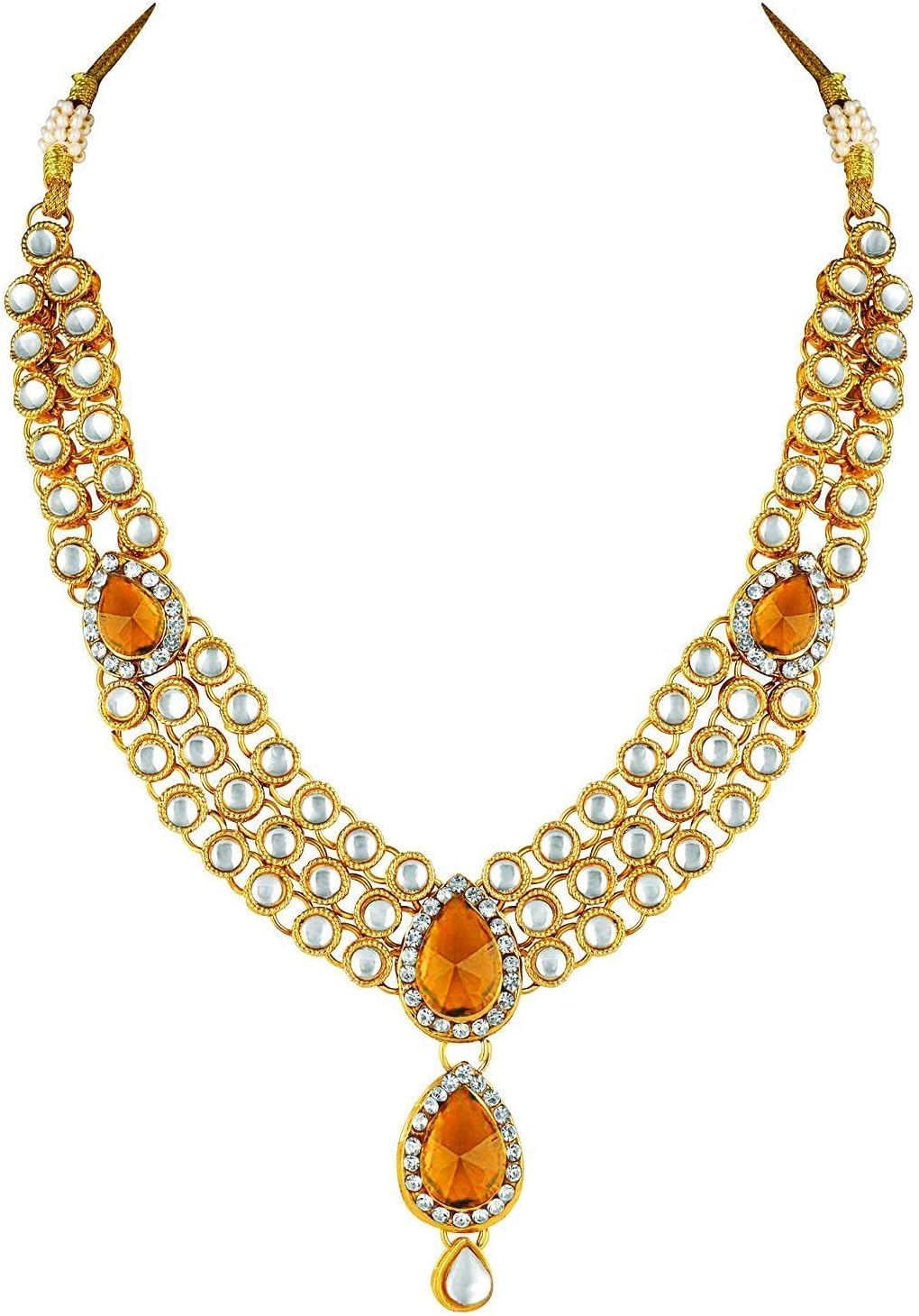 Aheli Traditional Kundan Long Necklace Bharatanatyam jewellery set with Earring Maang Tikka Gift for Women
