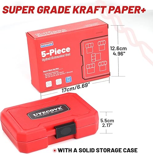 Miniatura 5 de Juego de 5 extractores de pernos resistentes, juego de extractor de pernos de 1/2 pies, juego de extractor de tuercas para quitar tuercas peladas