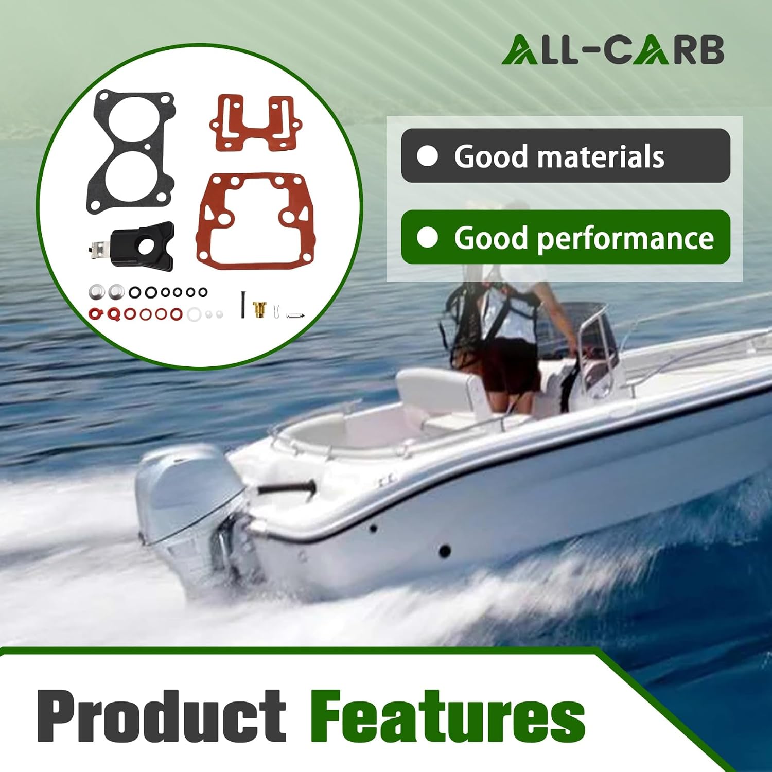 ALL-CARB 3 x Carburetor Carb Repair Kits with Float Replacement for Johnson Evinrude V4 85 90 100 115 125 140hp and V6 150 155 175 185 200 235hp