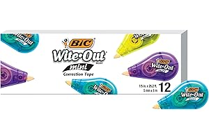 BIC Wite-Out Brand 12-Pack Premium Mini White Correction Tape Roller