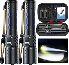 Hoxida Rechargeable LED Flashlights High Lumens, 2000LM Super Bright Flashlight with Memory Function & Stepless Dimming, 5 Modes Powerful Waterproof Handheld Flashlight for Camping Emergencies